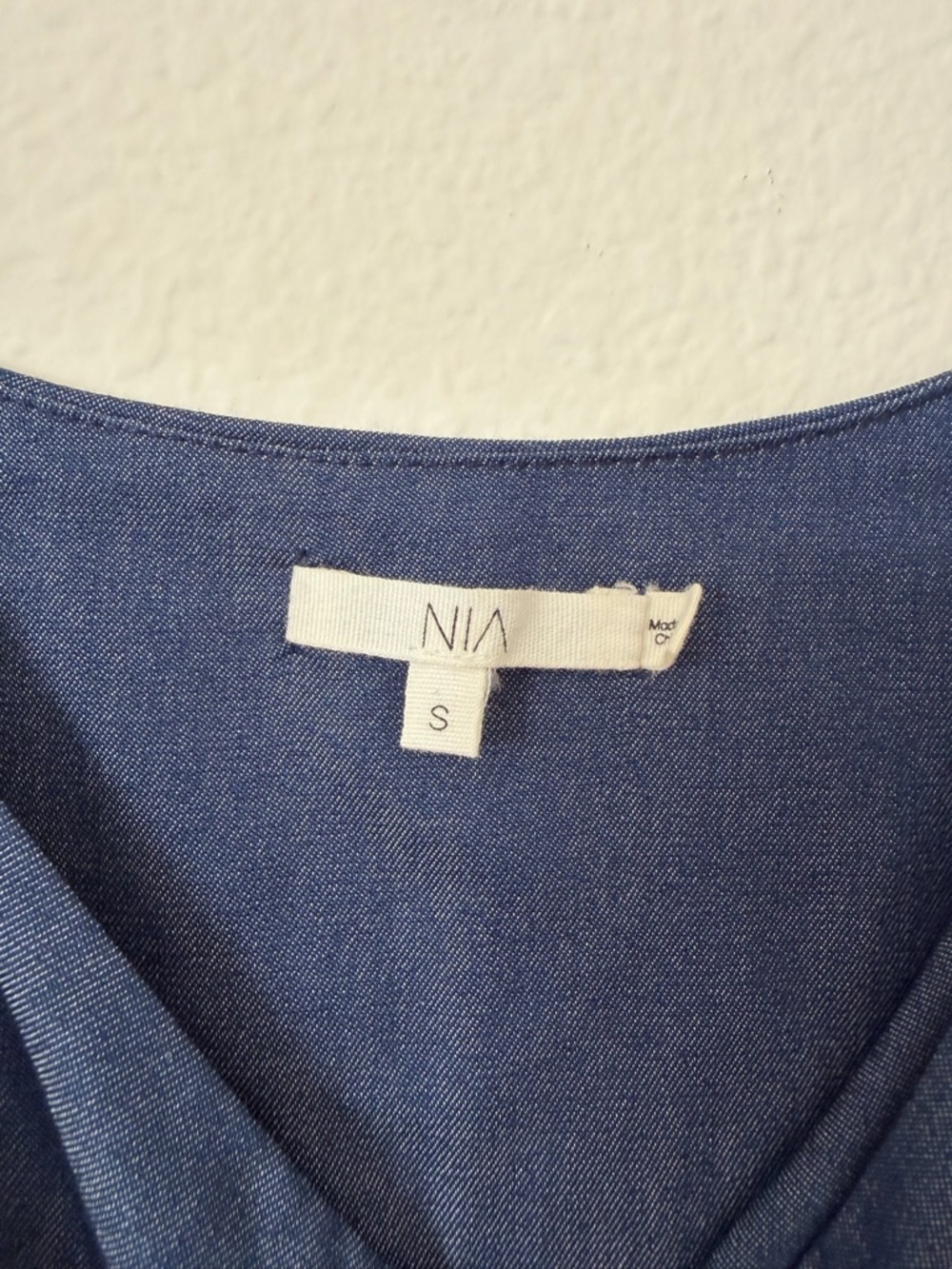 NIA Sicily Corset Lace Front Cropped Top Size Small S Chambray Denim Blue Rodeo - Picture 6 of 10